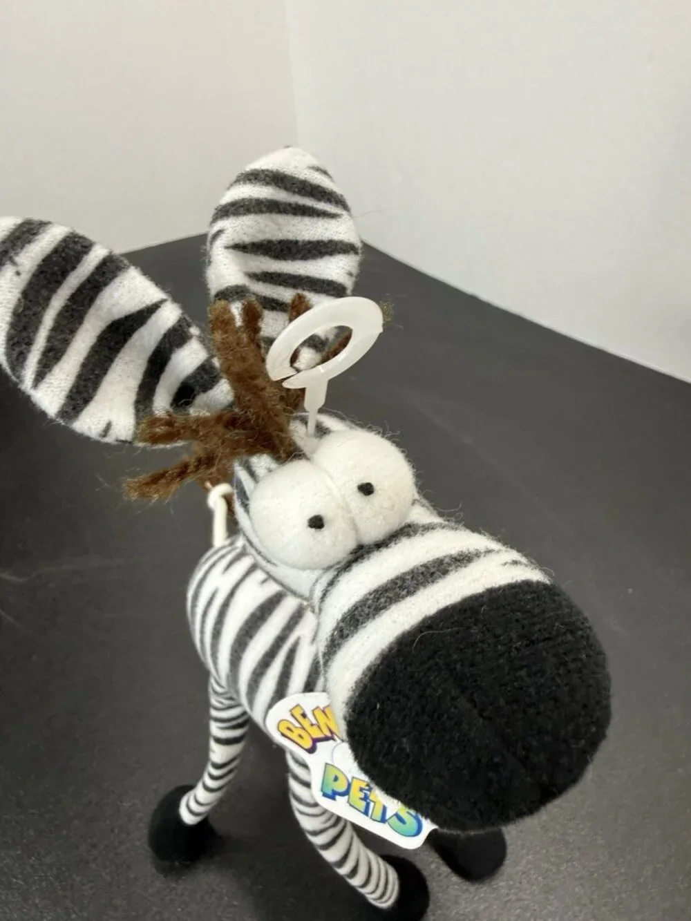 1996 Toy Concepts Zebra Bend & Pose Pets Poseable Bendable Plush 10